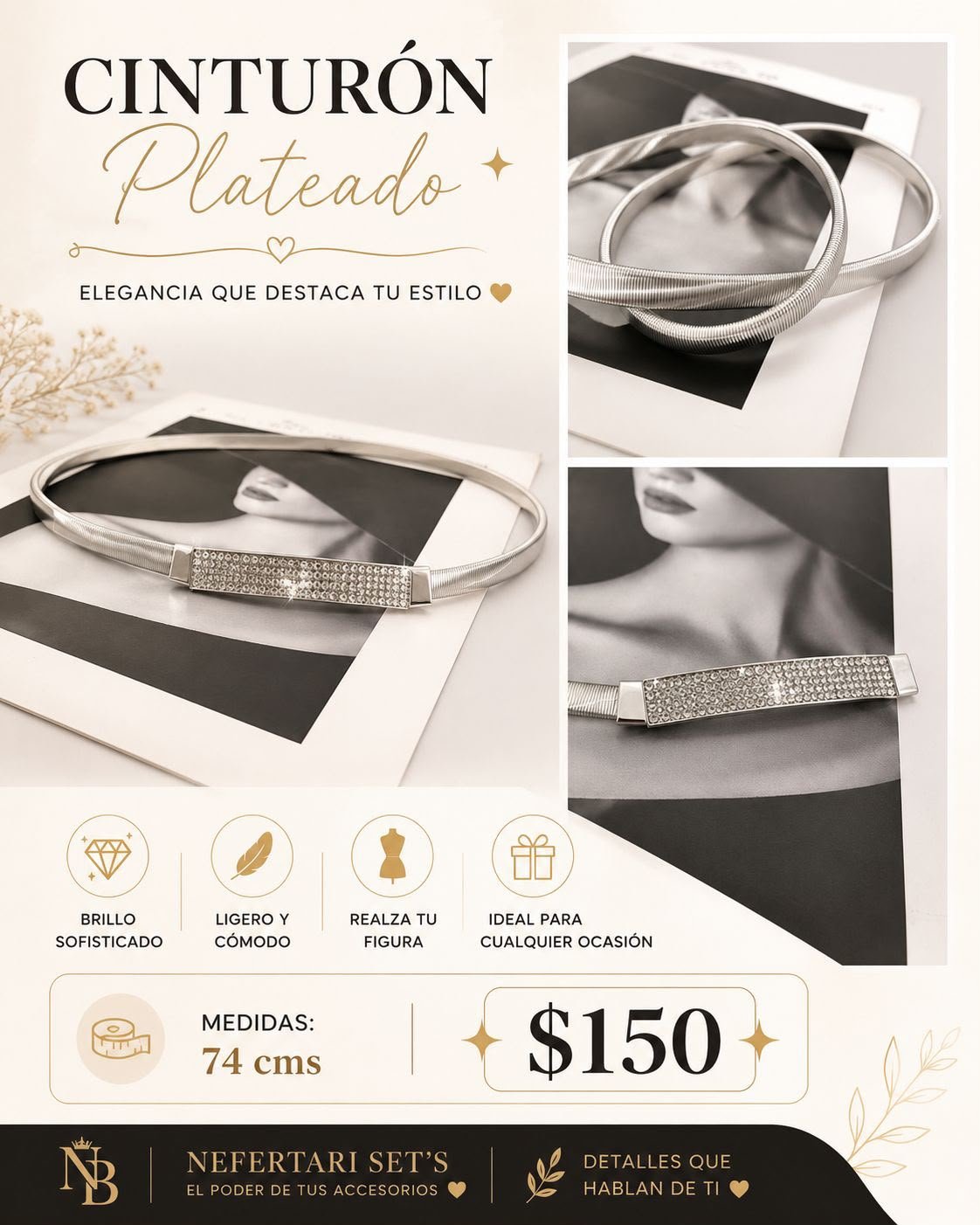 Cinturon Plateado