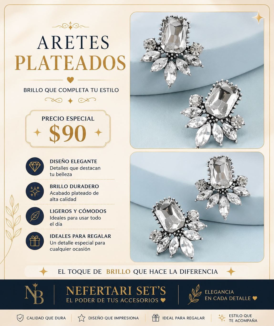 Aretes Plateados